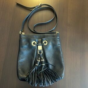 Michael Kors black leather crossbody with tassels. Used, in excellent condition.